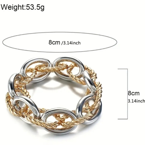 Timeless Punk Thick Chain Bracelet - Vintage Autumn/Winter Stylish Stretchy - Picture 2 of 3